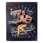 Tekstbord 20x25 cm blauw ijzer
