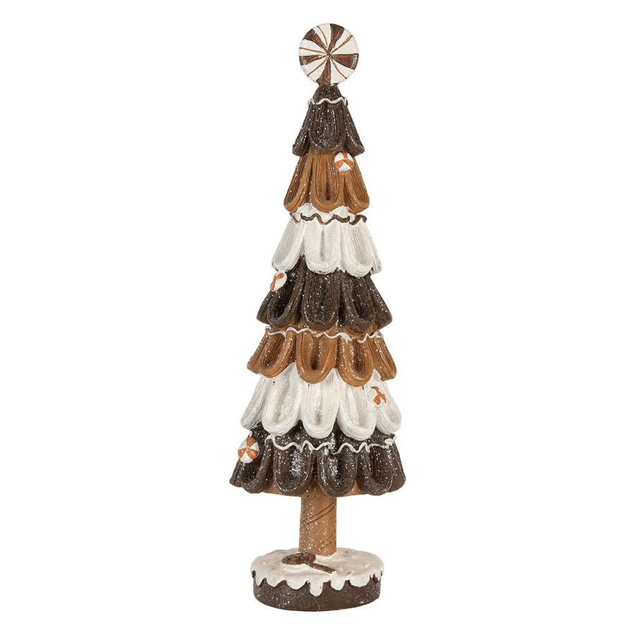 Kerstboomdecoratie 12x39 cm kunststof bruin