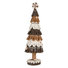 Kerstboomdecoratie Ø 12x39 cm bruin kunststof