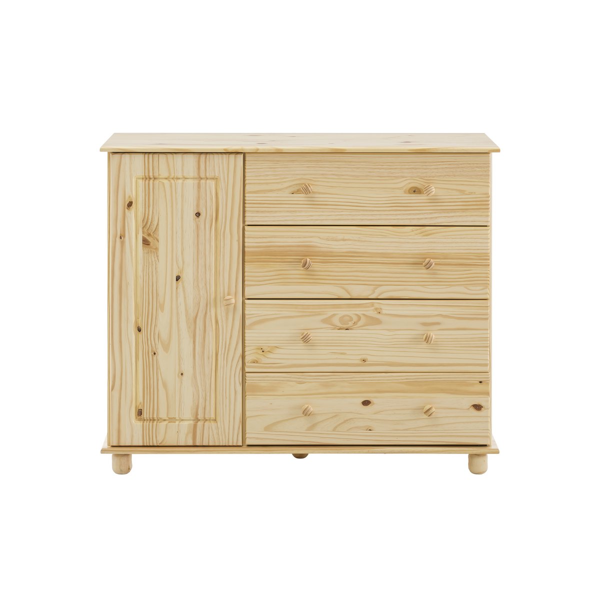 Dressoir massief grenenhout 4 lades deur