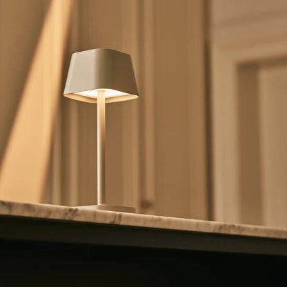 Tafellamp grijs metaal 12 cm Ø 30 cm hoog dimbaar draadloos