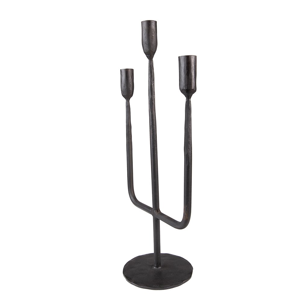 Candlestick 43 cm Black Iron Candle Holder