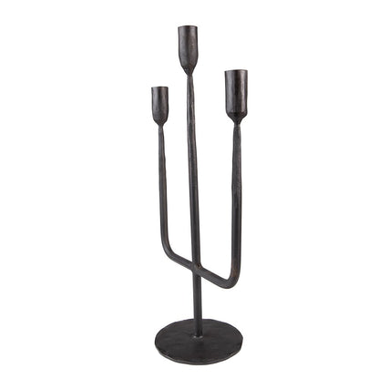 Candlestick 43 cm Black Iron Candle Holder