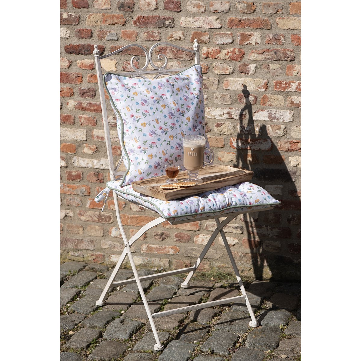 Placemats set van 6 48x33 cm wit groen