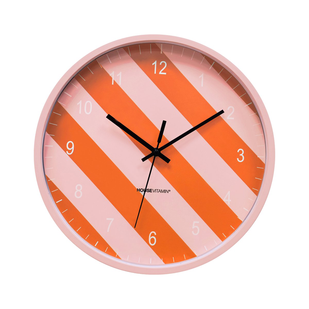 Wandklok 34x4x34 cm plastic oranje roze