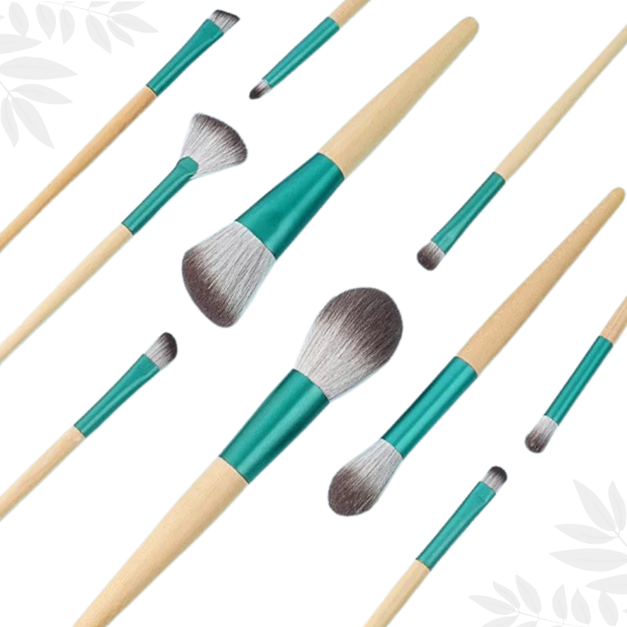 Make-up kwast set 10 stuks bamboe synthetisch