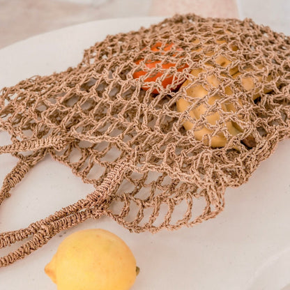 Boodschappentas raffia 42x34 cm handgeweven
