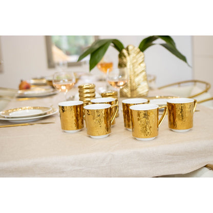 Mok porselein 340 ml wit goud