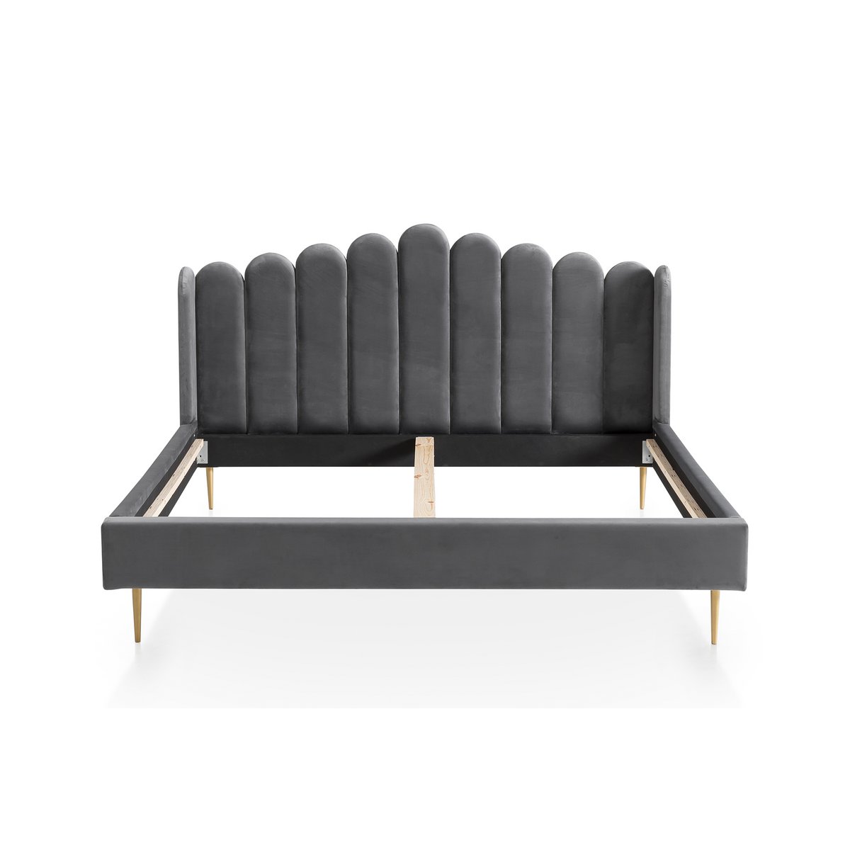 Bed 180x200 cm grijs fluweel