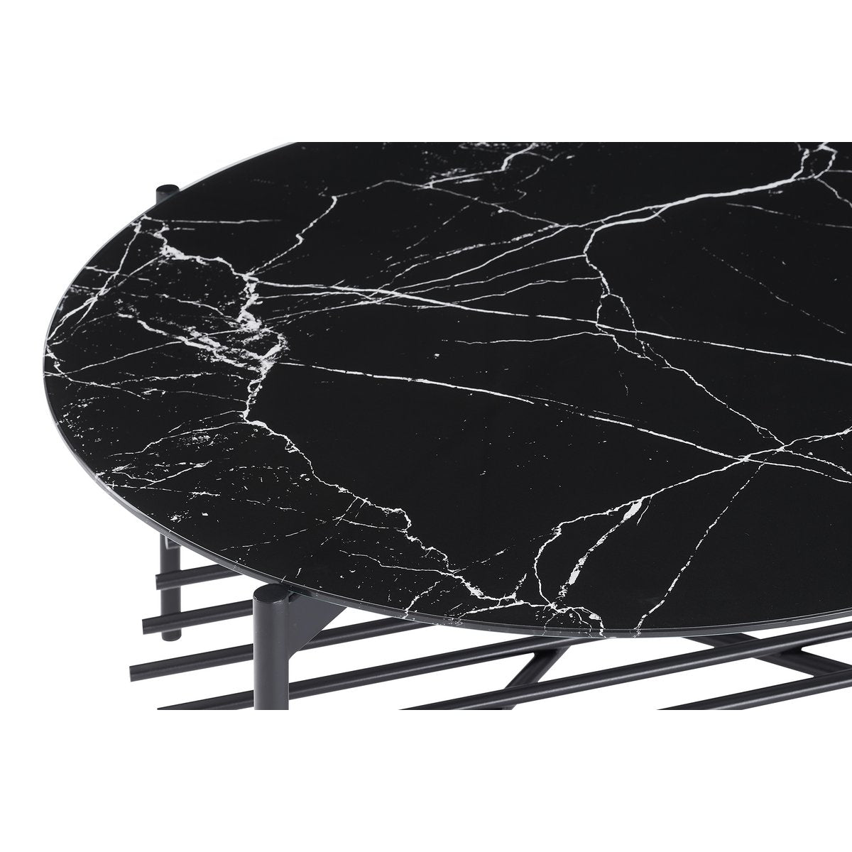 Salontafel rond Ø 84 cm zwart metaal