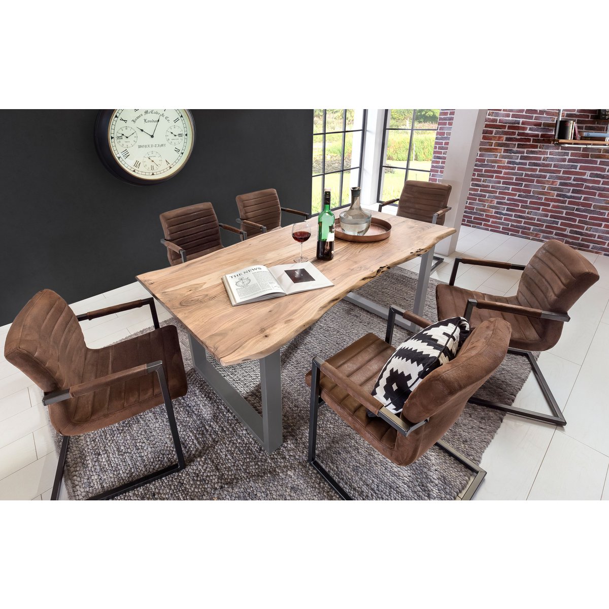 Eettafel 240x100 cm natuurlijk acacia 56 mm