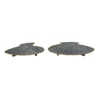 Serveerschalen set van 2 schelp grijs ijzer