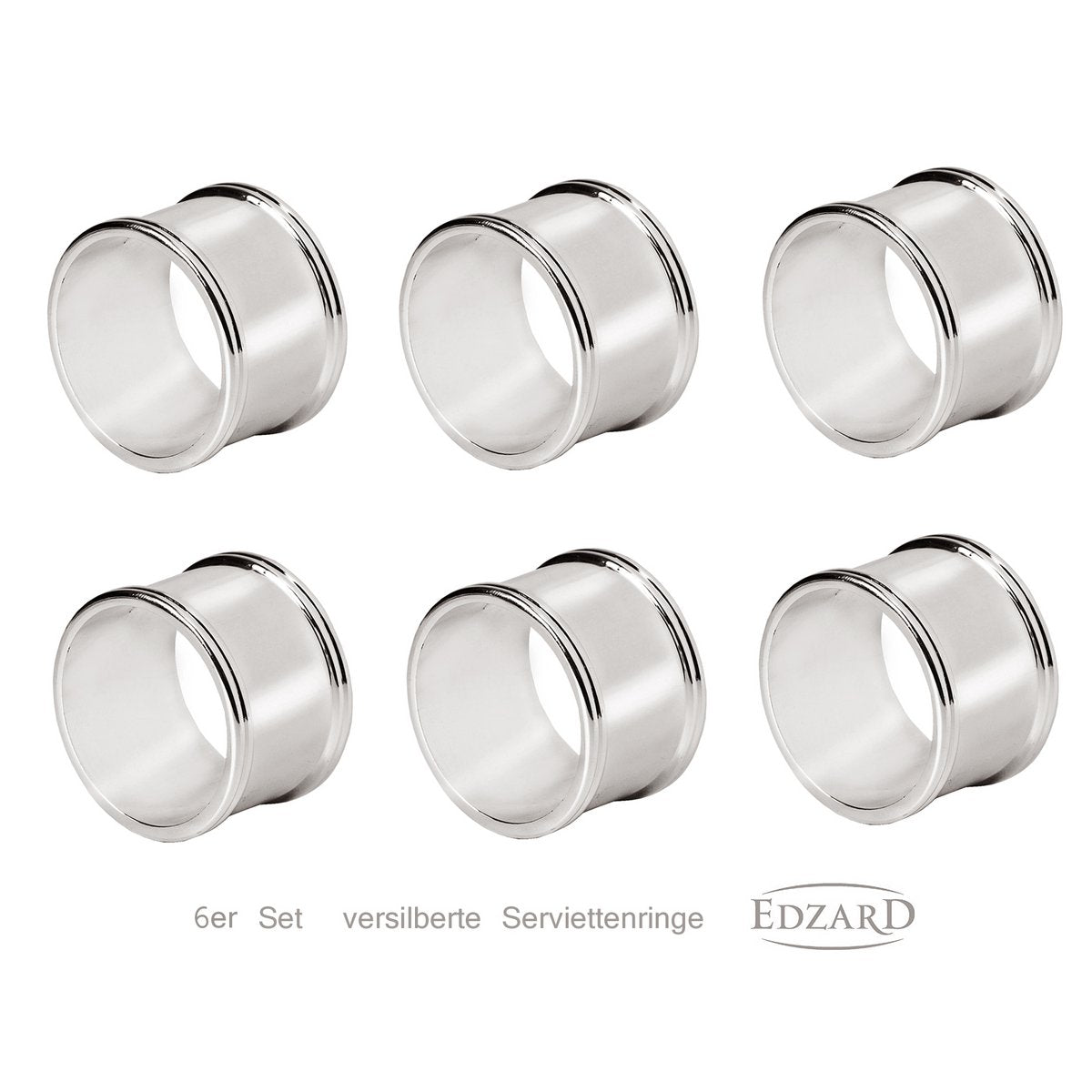 Servetringen 6 stuks verzilverd diameter 4 cm