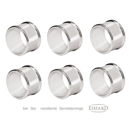 Servetringen 6 stuks verzilverd diameter 4 cm