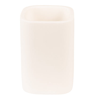 Tandenborstelhouder 7x7x10 cm wit keramiek
