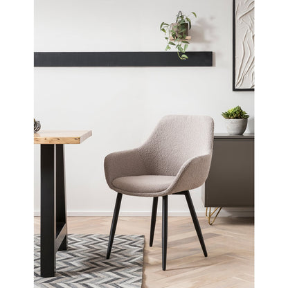 Fauteuil bouclé taupe set van 2