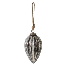 Christmas Bauble Ø 9 cm Black Silver Coloured Glass Christmas Decoration