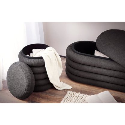 Opbergpoef 108x45x42 cm antraciet bouclé