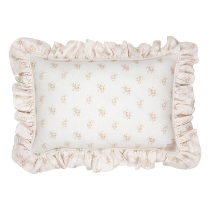 Muslin decorative cushion with ruffle "Boho Flowers"