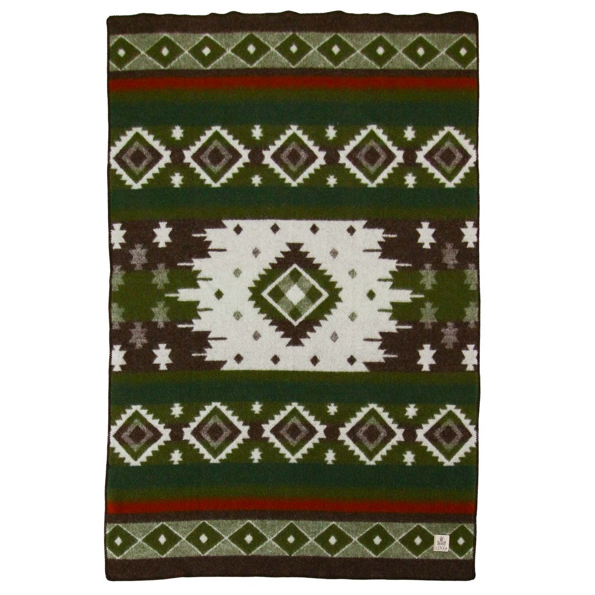 Wool blanket TRIBE - single - green