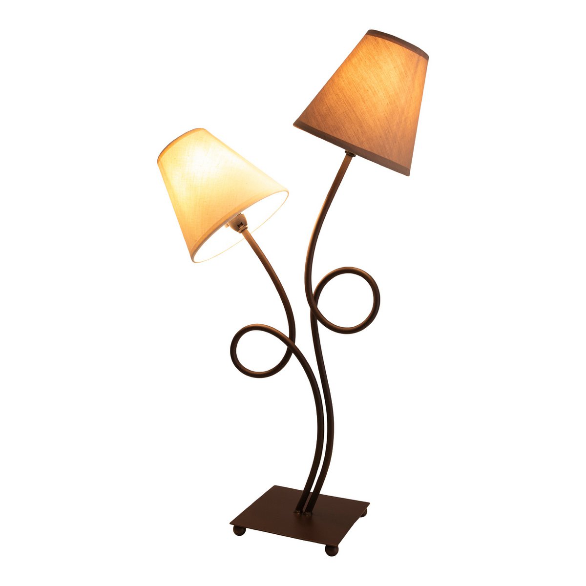 Boho Tafellamp 2Flame Bruin Beige Met E14 Aansluiting