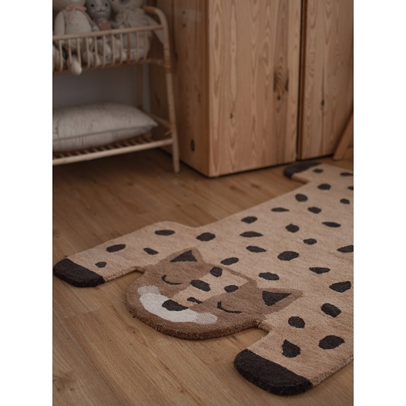 Vloerkleed kind luipaard 90x125 cm wol