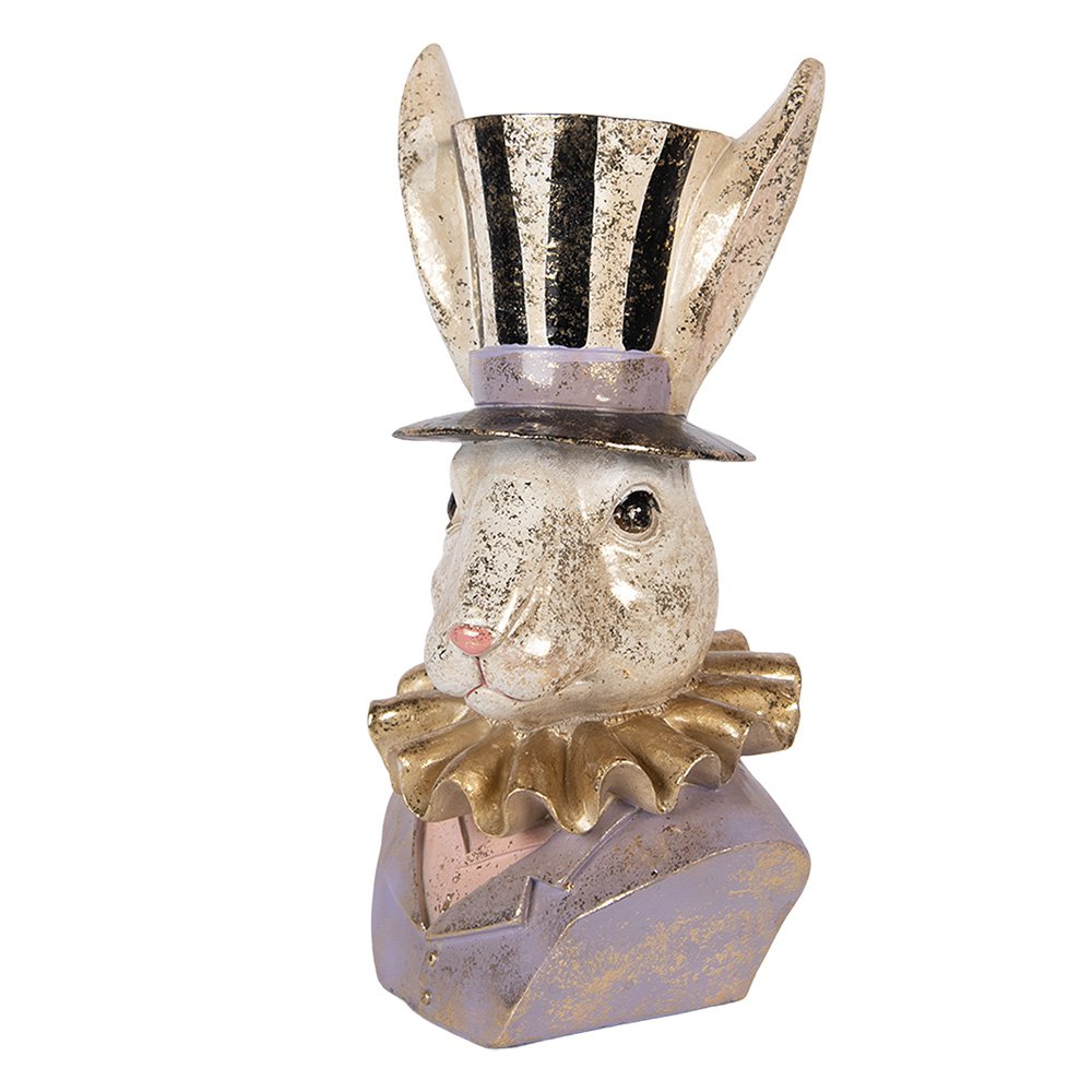 Decorative Figure Rabbit 14x12x27 cm Beige Plastic
