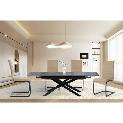 Stoelenset 2 stuks kunstleer sledeframe