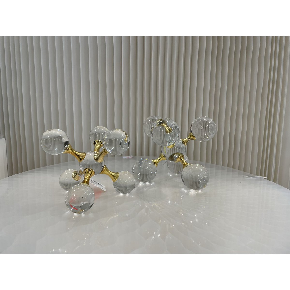 Decoratie object 15x15x15 cm glas kristal metaal zilver goud