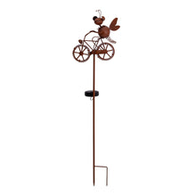 Brown LED Solar Ground Spike Outdoor with Bicycle Motif 88cm