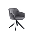 Fauteuil grijs fluweel draaibaar 59x60x83 cm