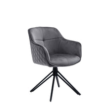 Fauteuil grijs fluweel draaibaar 59x60x83 cm