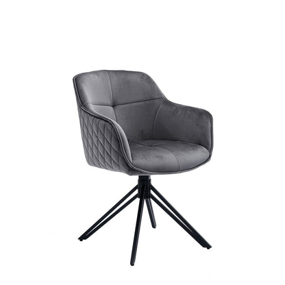Fauteuil grijs fluweel draaibaar 59x60x83 cm