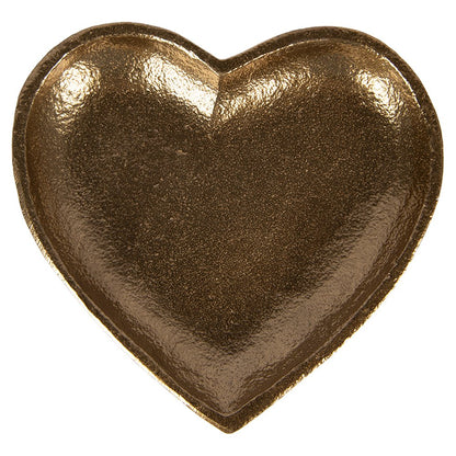 Decorschaal hart 14x14x2 cm goudkleurig aluminium