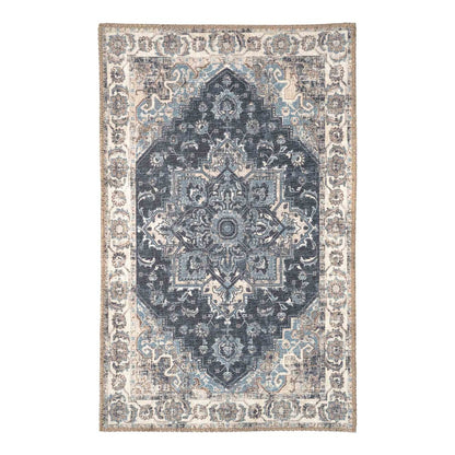 Deurmat 50x80 cm blauw chenille polyester