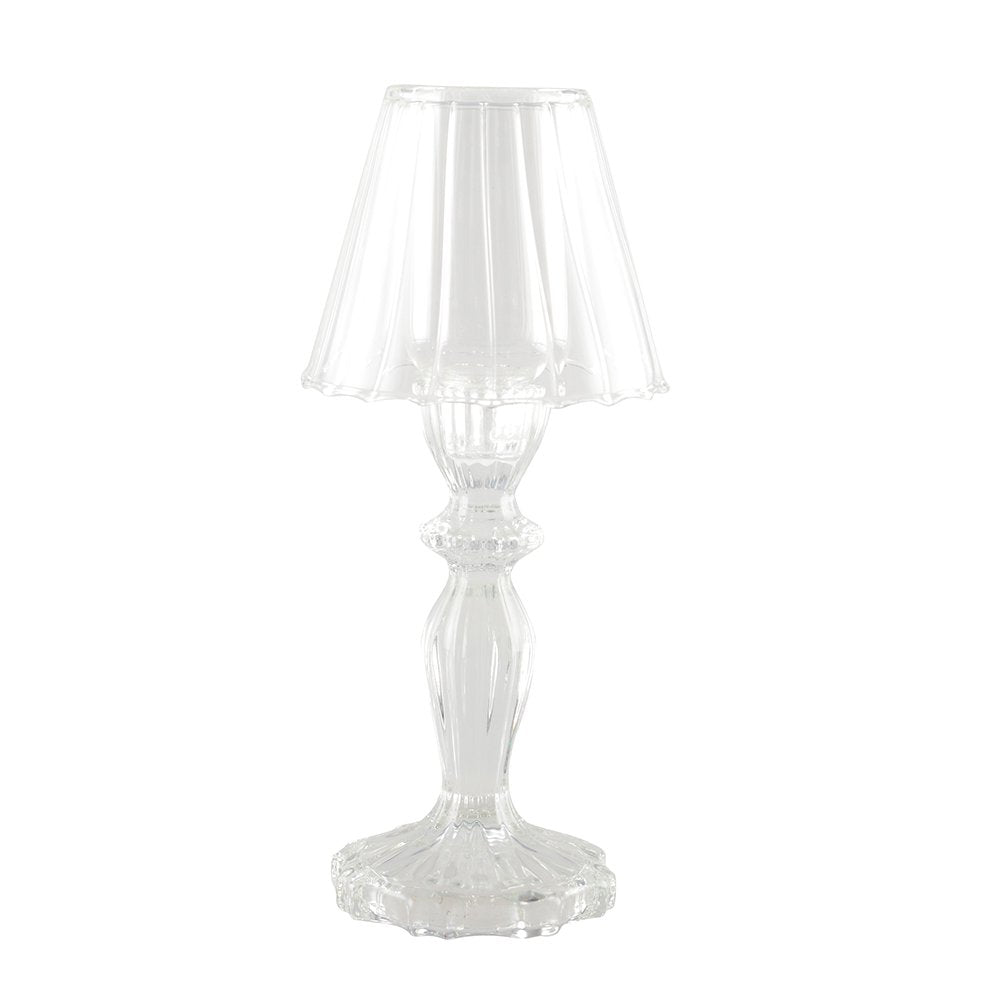 Glazen kandelaar 24.5 cm transparant