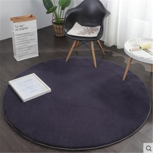Fluffy Vloerkleed Rond Antraciet 160x160CM Zacht Luxe