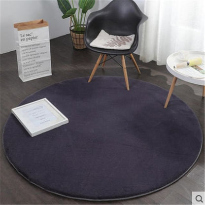 Fluffy Vloerkleed Rond Antraciet 160x160CM Zacht Luxe