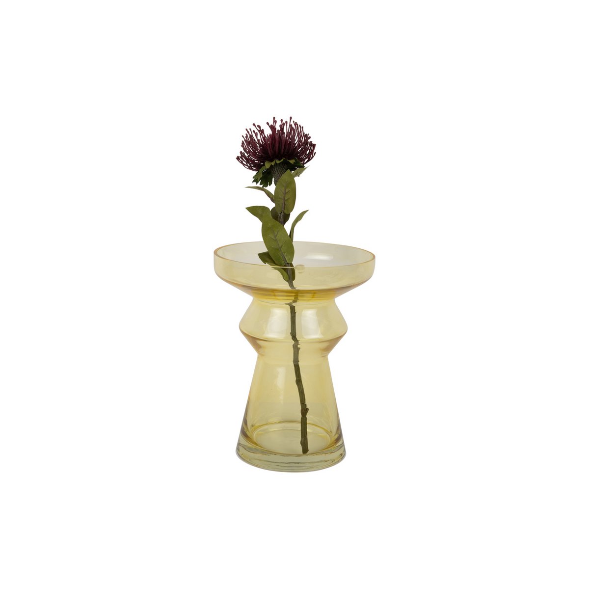 Vaas 23x30x23 cm geel glas