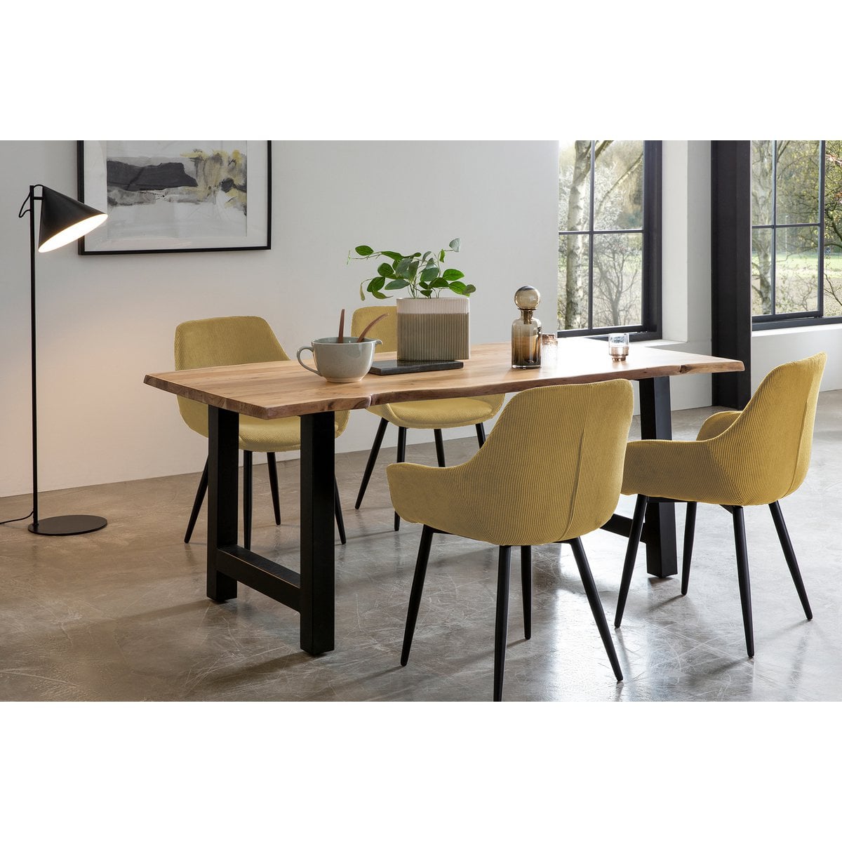 Fauteuil set van 2 corduroy goud 64x59x86 cm