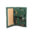 Pokerspel set 2 spellen met pen lakens imitatieleer groen 17x10.5x4 cm