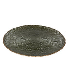Green service plate with 33 cm gilt rim