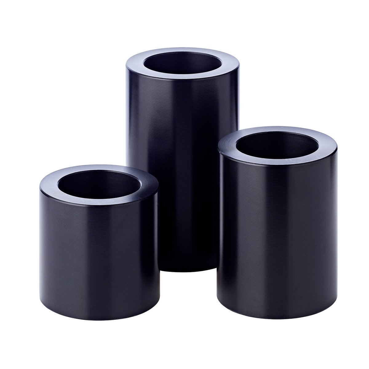 Theelichtkaarsen set 3 stuks Ø 6 cm zwart kunststof