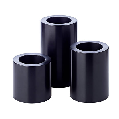 Theelichtkaarsen set 3 stuks Ø 6 cm zwart kunststof