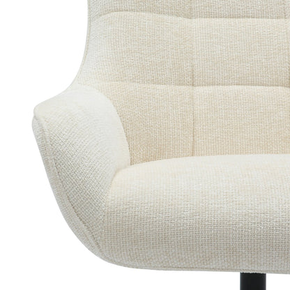 Fauteuil chenille stof draaibaar beige 81x85x103 cm