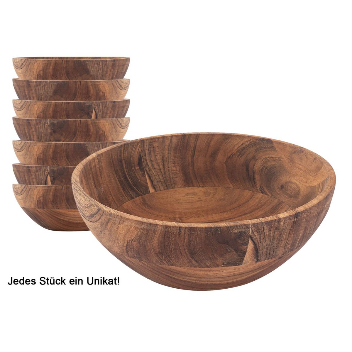 Houten Kom Decoratie Bowl Master Doos 8 Stuks Acacia