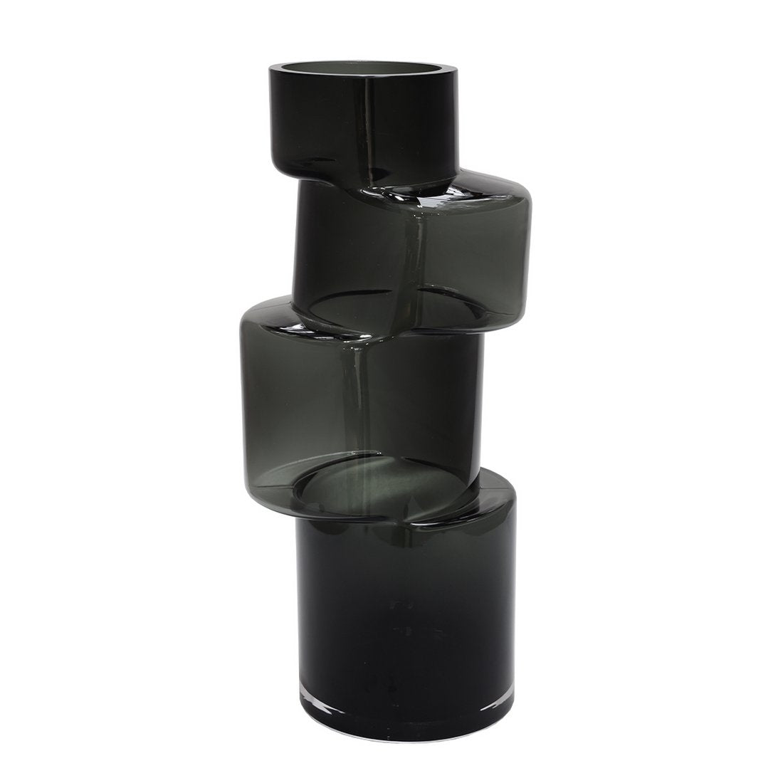 Vaas 13x35 cm grijs glas