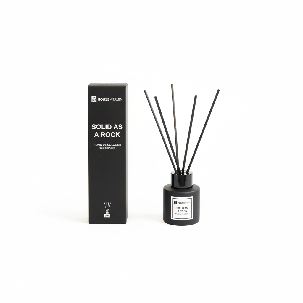 Reed diffuser - Glass/fiber - 50 ml - Strong as stone - 6 x 20 cm