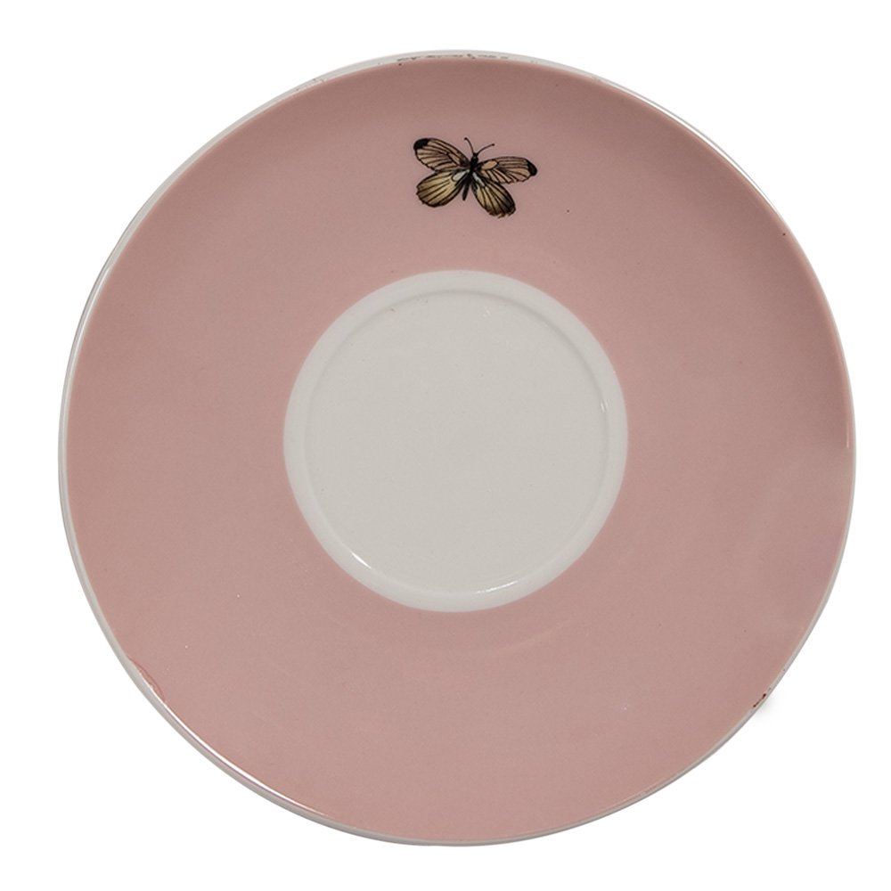 Kop en schotel 200 ml porselein wit roze
