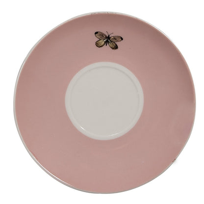 Kop en schotel 200 ml porselein wit roze